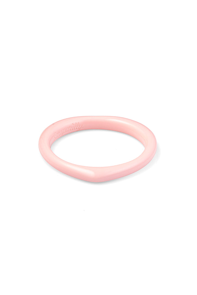 Heart shaped vintage inspired bangle made from resin. Baby pink bangle.